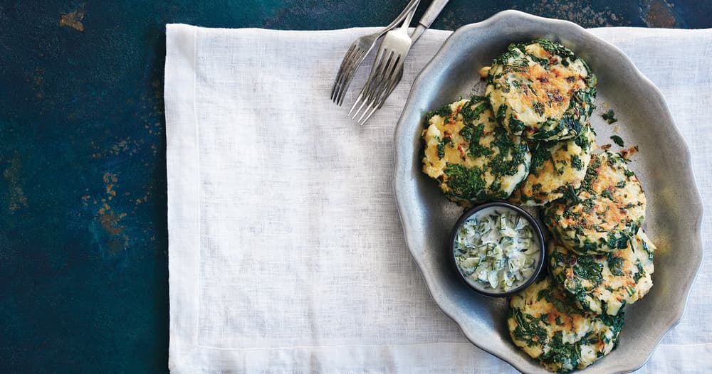 Bubble & Squeak Kale & Potato Patties with Cucumber Raita Punchfork
