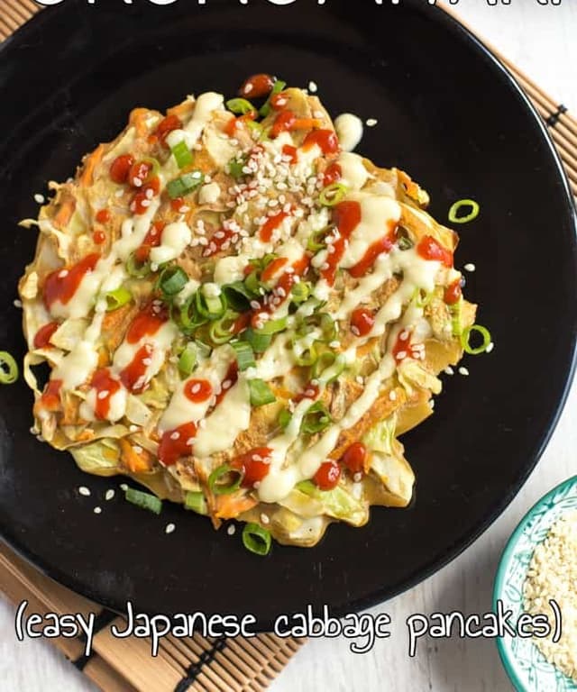 Vegetarian Okonomiyaki (Japanese Cabbage Pancakes) Punchfork