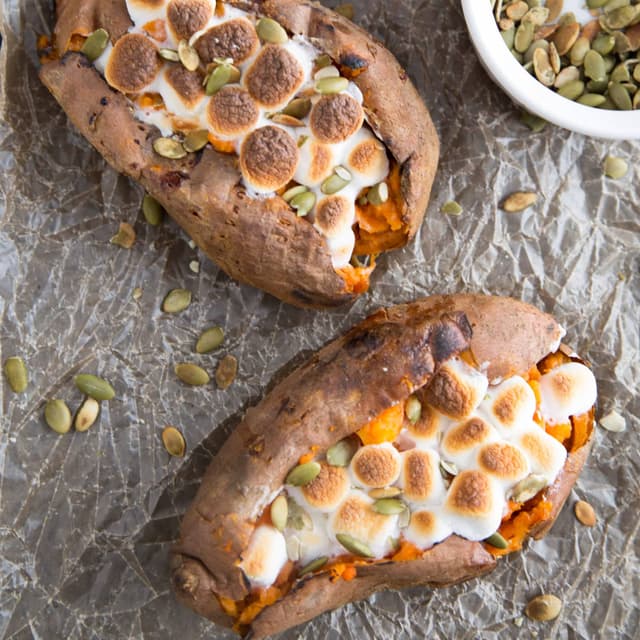 Sweet & Spicy Baked Sweet Potato Punchfork