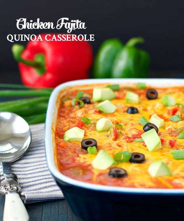 Dump and Bake Chicken Fajita Quinoa Punchfork