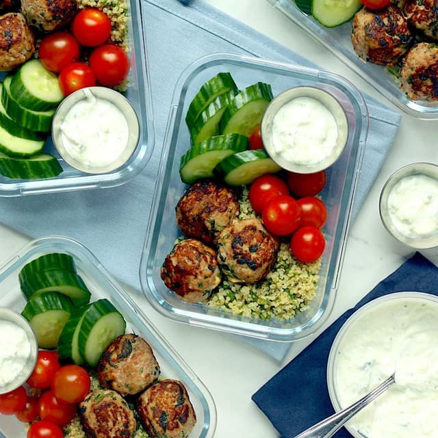 Spinach & Feta Turkey Meatballs with Herbed Quinoa Punchfork