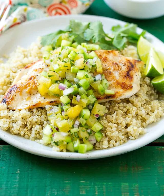 Grilled Chicken with PineappleCucumber Salsa Punchfork