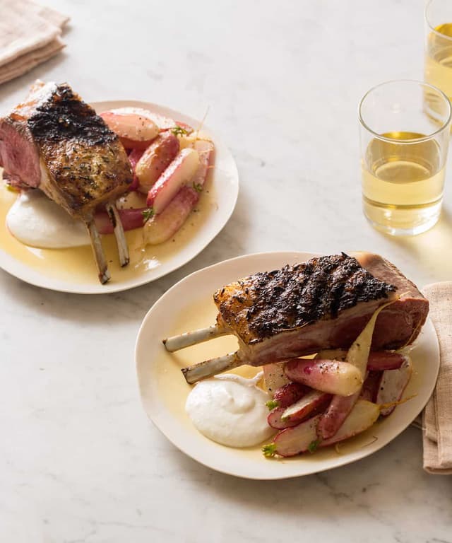 Easy Grilled Rack of Lamb with a Creamy FetaHorseradish Sauce Punchfork