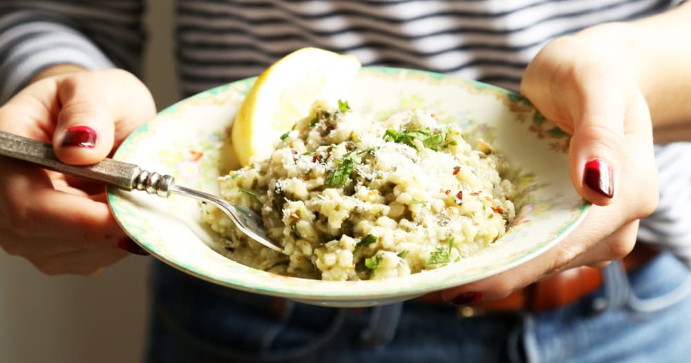 Baked Lemon Spinach Risotto Punchfork