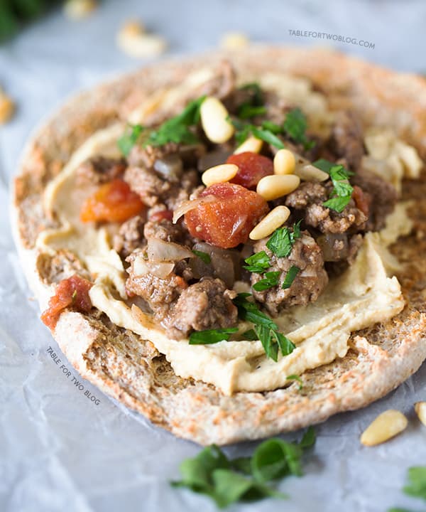 Ground Lamb and Hummus Pita Pizzas Punchfork