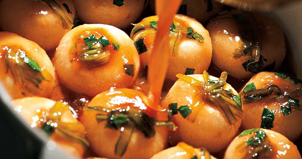 My Chicken BrothBraised Baby Turnips Punchfork