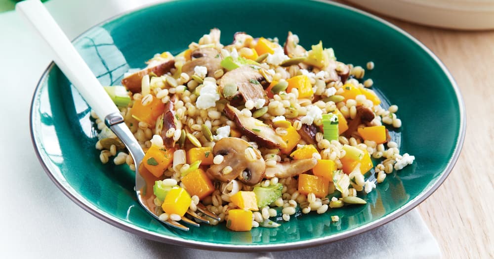 Baked Barley Casserole with Mushroom & Squash Punchfork