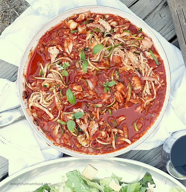 Zucchini Pasta in Marinara Sauce Punchfork