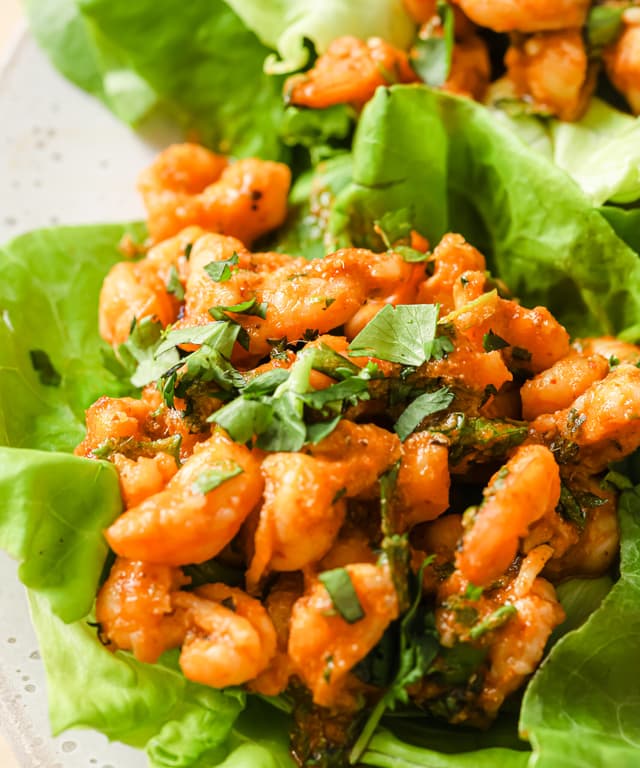 ThaiInspired Red Curry Shrimp Lettuce Wraps Punchfork