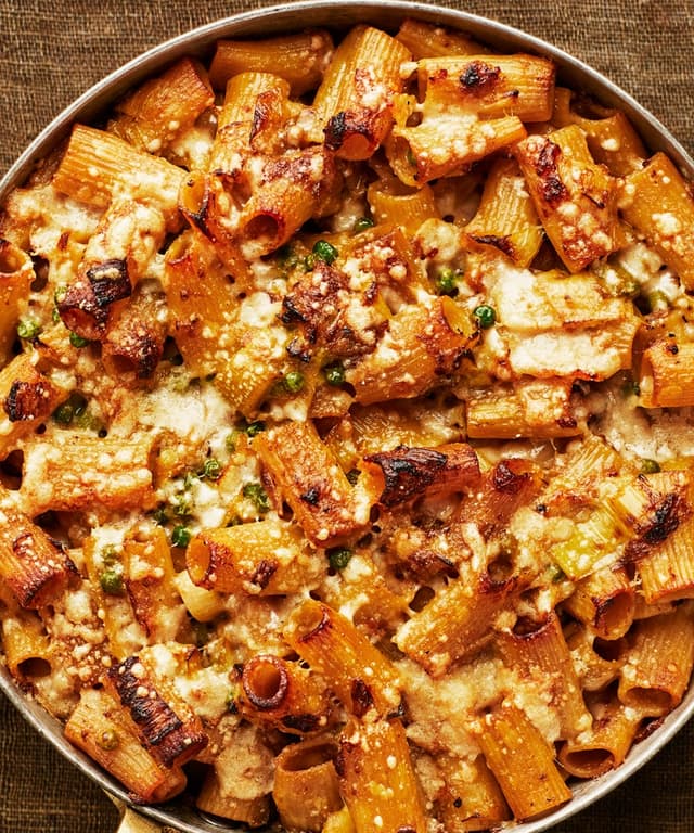 Baked Pasta and Leeks with Anchovy Cream Punchfork