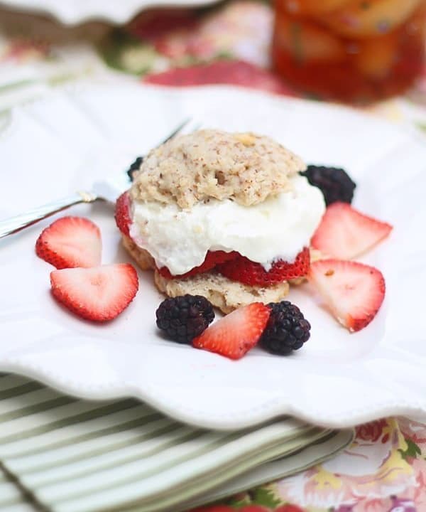 LightenedUp Strawberry and Blackberry Shortcakes with Almond Drop
