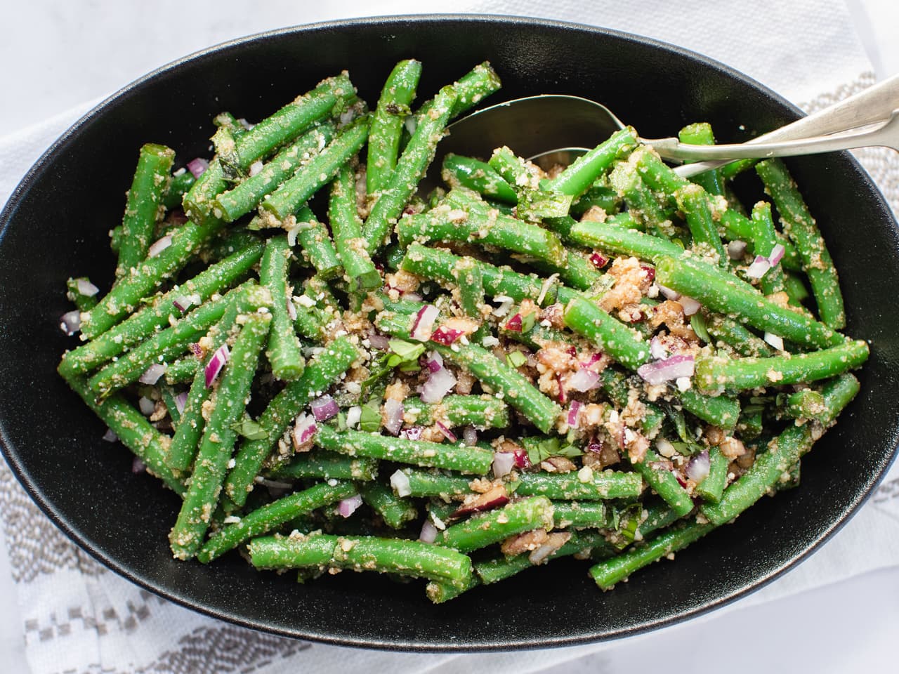 Green Bean Salad with Basil, Balsamic, and Parmesan Punchfork