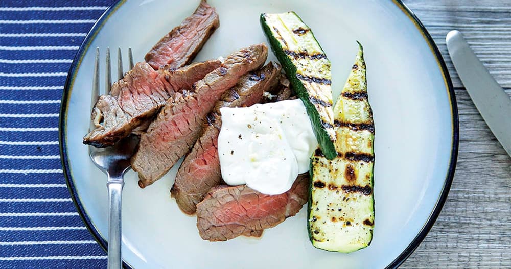 Sirloin Steak with Horseradish Sour Cream Punchfork