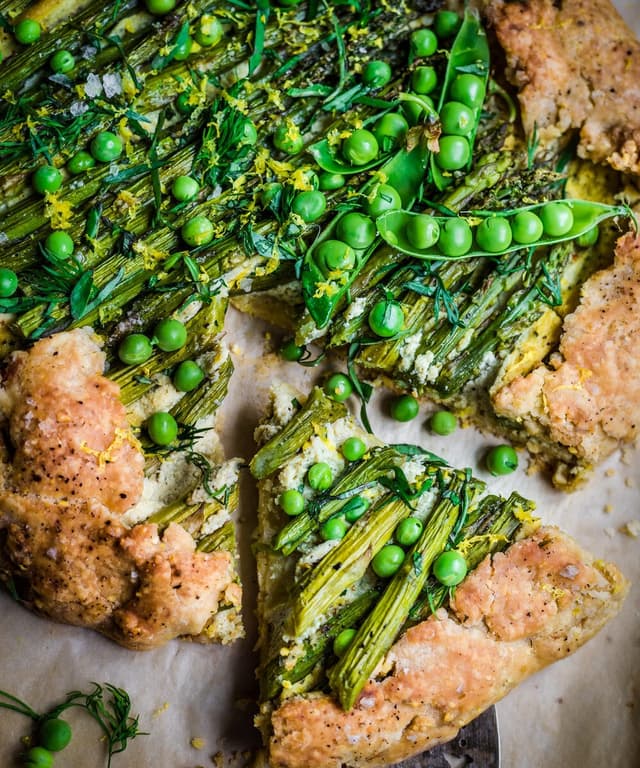 Savory Asparagus Galette with Vegan Ricotta Punchfork