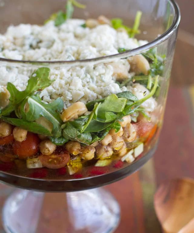 Bean Salad with Hearts of Palm and Blue Cheese Punchfork