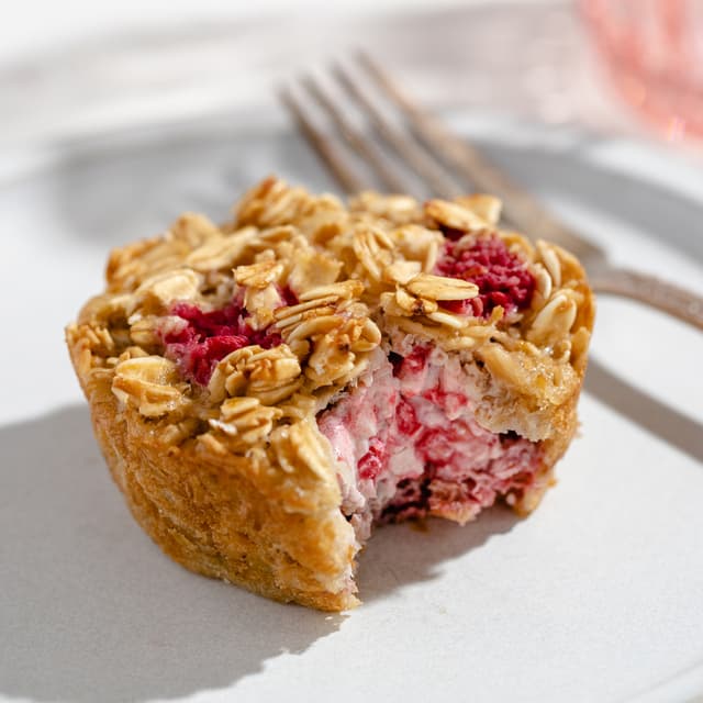 Breakfast Lemon, Raspberry & Cream Cheese Oatmeal Cakes Punchfork