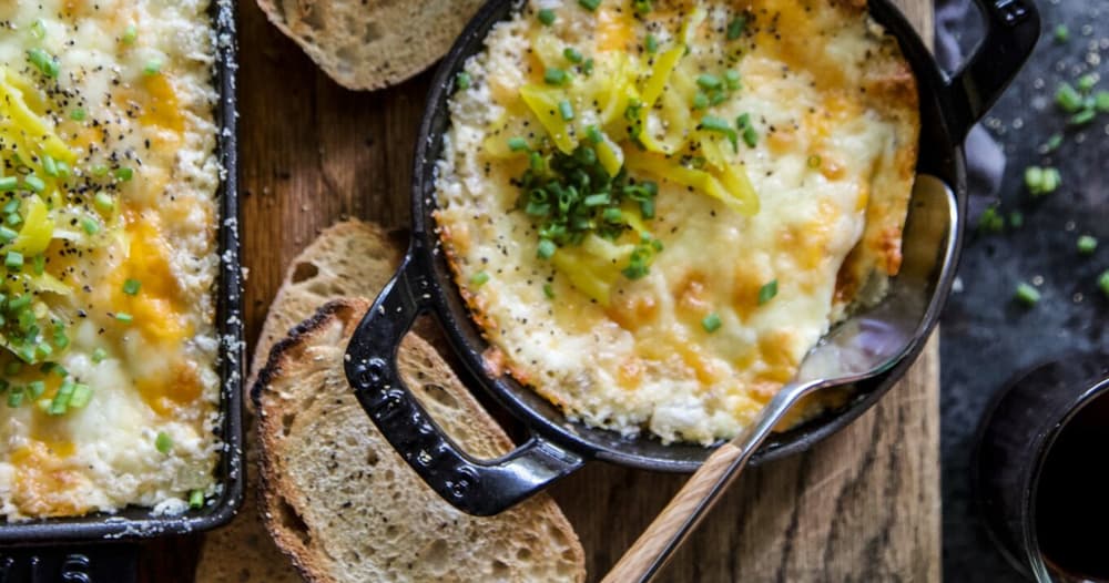 Baked Three Cheese Onion Dip Punchfork