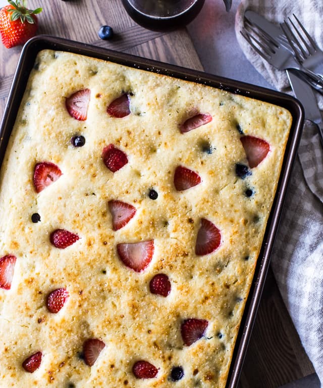 Berry Buttermilk Sheet Pan Pancakes Punchfork