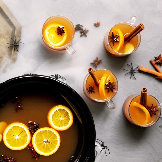 Slow Cooker Spiked Mulled Cider Punchfork