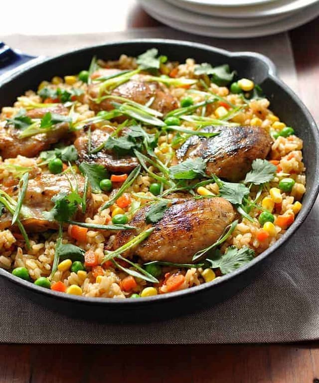 One Pot Chinese Chicken "Fried Rice" Punchfork