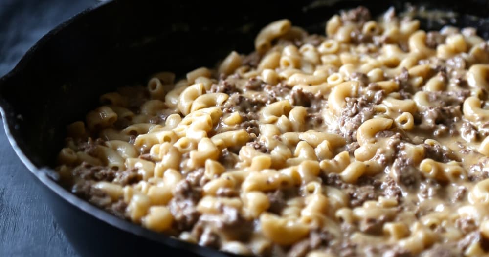 Guinness Mac and Cheese Beef Skillet Punchfork