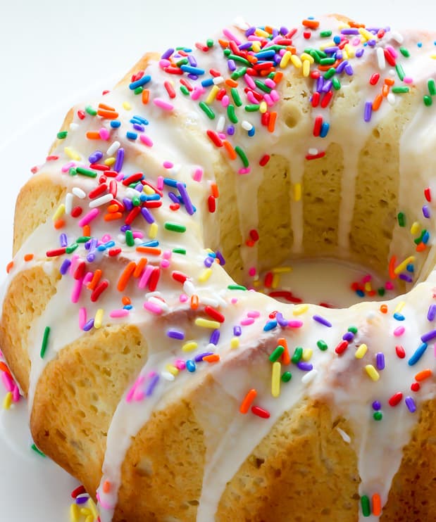 Vanilla Bean Buttermilk Bundt Cake with Buttermilk Icing Punchfork
