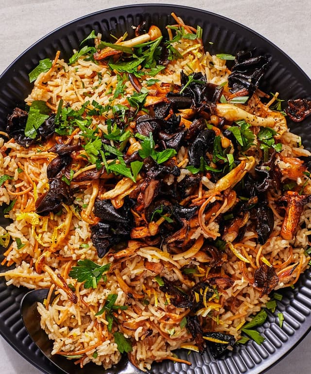 Rice Pilaf with Lemony BrownButter Mushrooms Punchfork