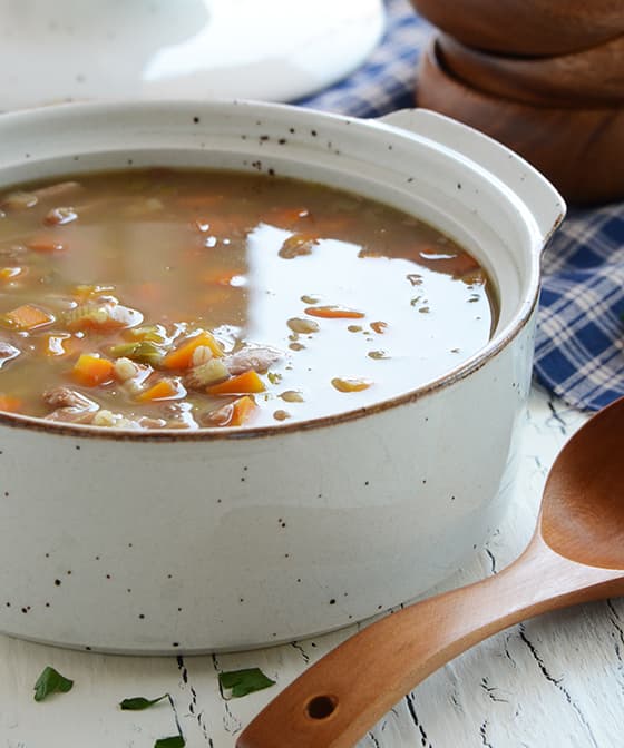 Nourishing Barley Soup with Homemade Stock Punchfork