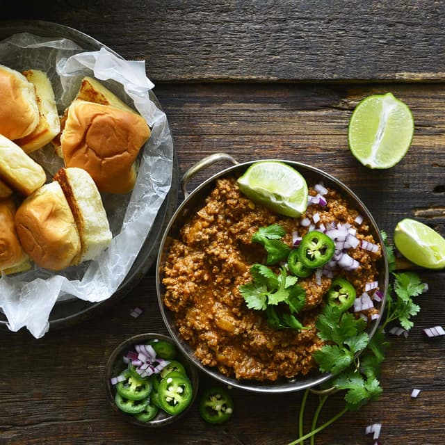 Instant Pot Keema Pav with Ground Chicken or Lamb (Indian Sloppy Joes