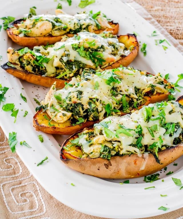 Chipotle Chicken Stuffed Sweet Potato Skins Punchfork