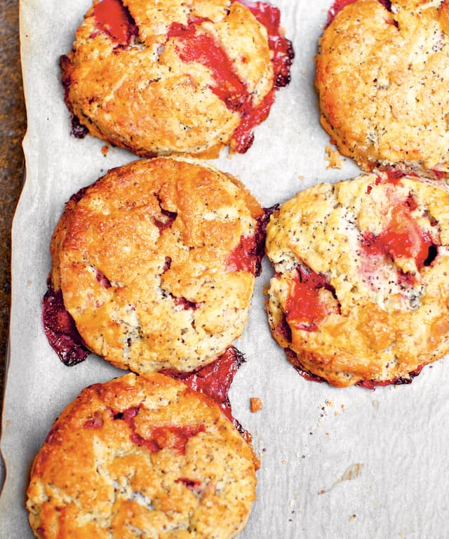 Strawberry, Ginger, and Poppy Seed Scones Punchfork