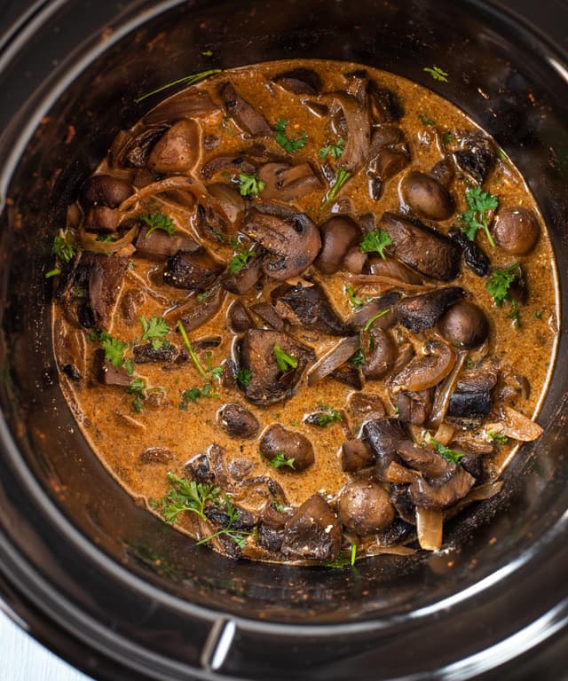 Slow Cooker Mushroom Stroganoff | Punchfork