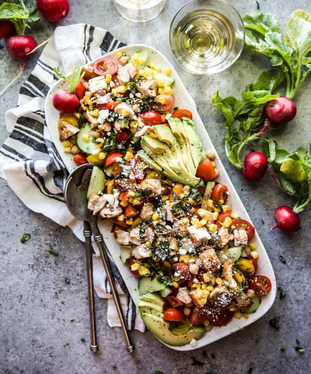 Summer Chickpea Salad with Dorothy Lynch Grilled Chicken Punchfork