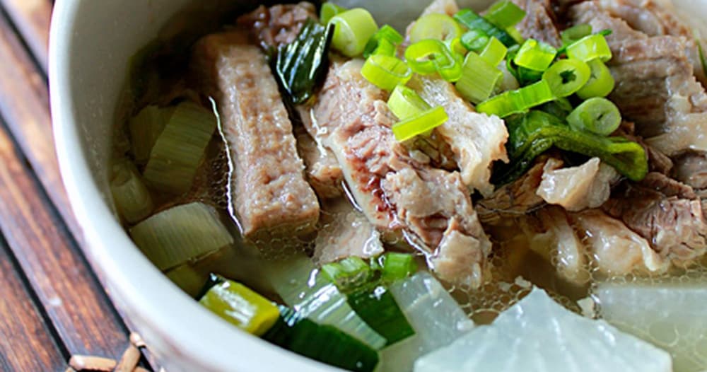 Beef Brisket with Daikon and Leek in Clear Broth Punchfork
