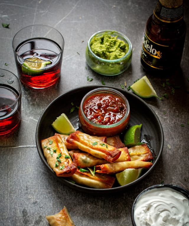 Easy Baked Wonton Chicken Taquitos Punchfork