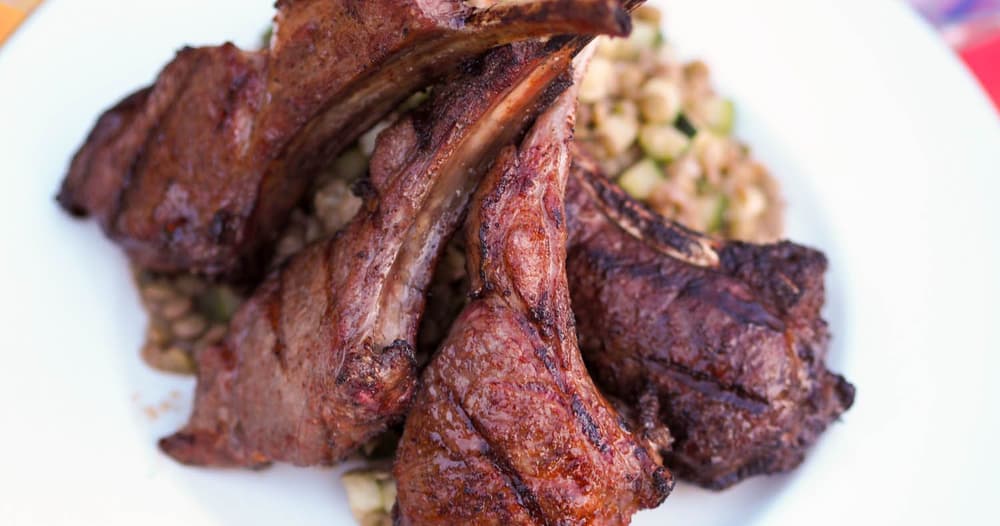 Grilled BerbereSpiced Lamb Chops with CucumberLentil Salad Punchfork