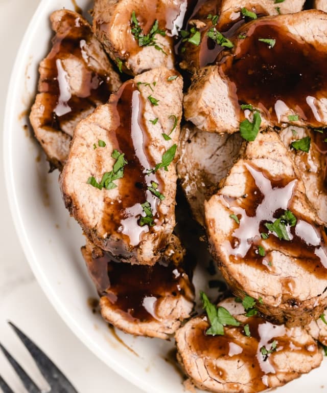 Instant Pot Pork Tenderloin with Honey Balsamic Sauce Punchfork