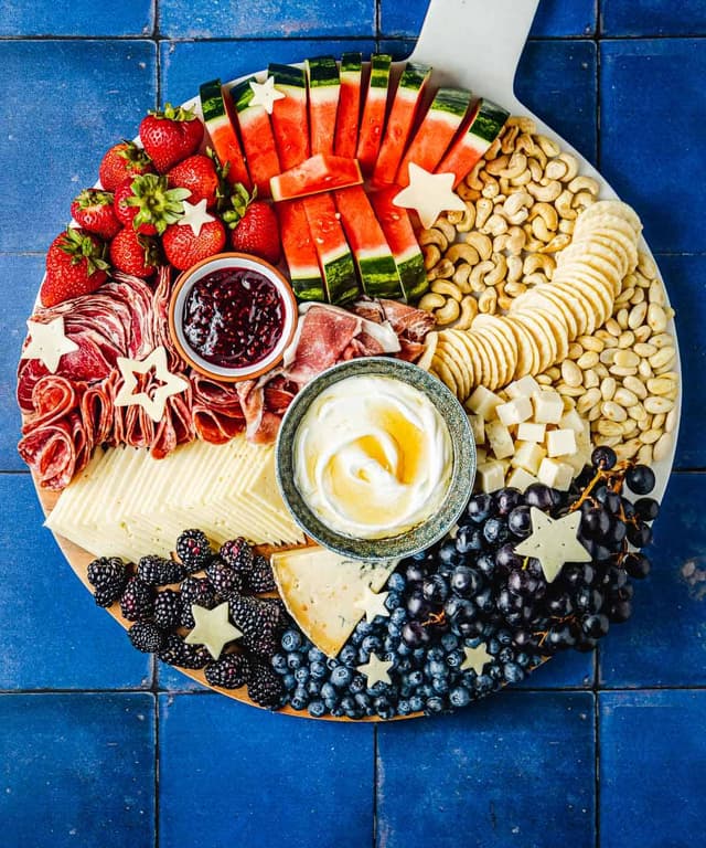 Red, White, & Blue Fruit Charcuterie Board Punchfork