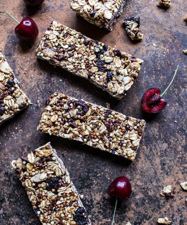 Chewy Cherry, Almond and Cacao Nib Granola Bars Punchfork