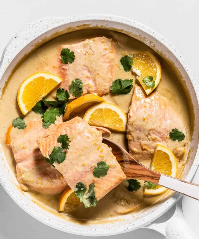 Coconut Orange Poached Salmon Punchfork