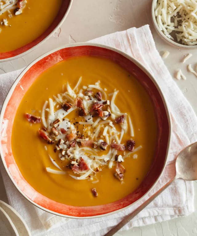 Roasted Sweet Potato and Leek Soup Punchfork