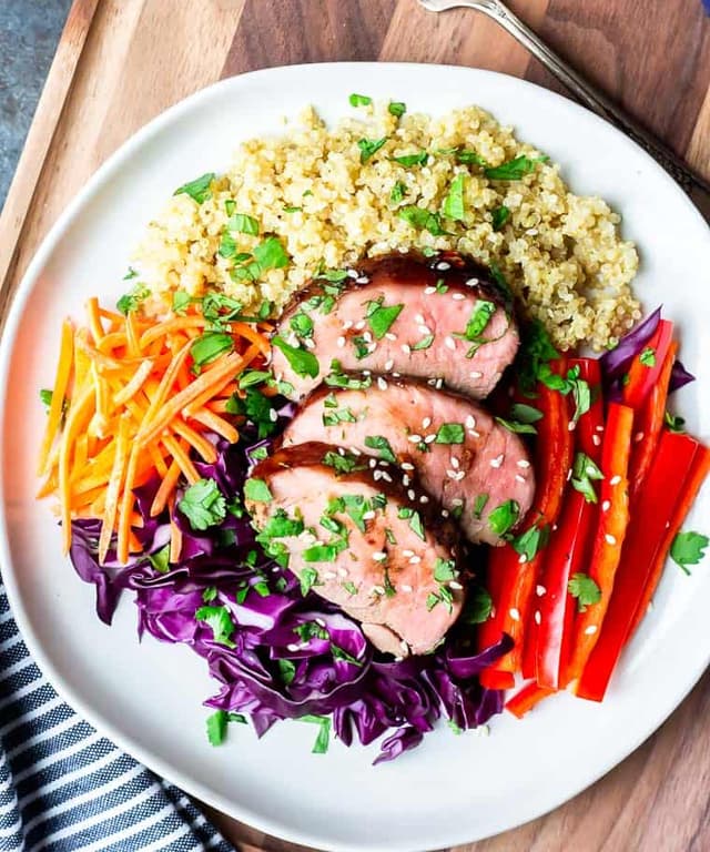 Asian Pork Salad with Quinoa Punchfork