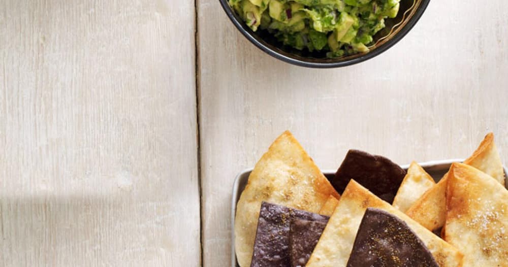 Guacamole with CuminDusted Tortilla Chips Punchfork