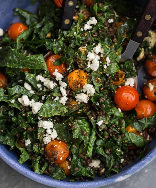 Za’atar Roasted Tomato Salad with Black Lentils Punchfork