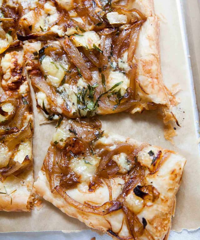 Caramelized Onion Tart with and Brie Punchfork