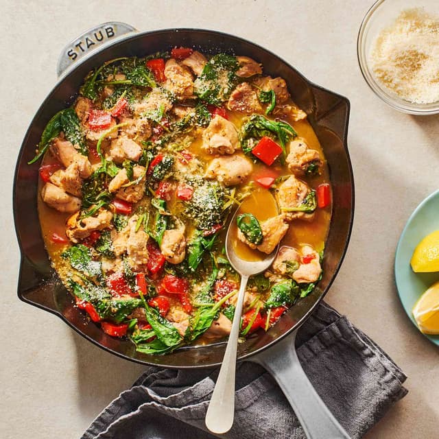 Skillet Lemon Chicken with Spinach Punchfork