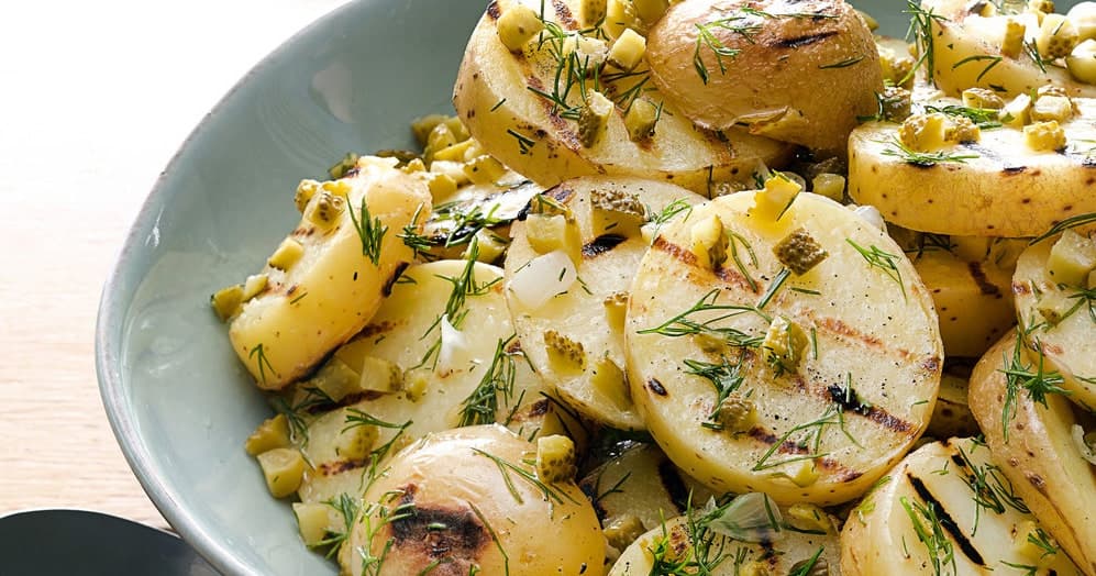 Grilled Potato Salad with Cornichons and Dill Punchfork
