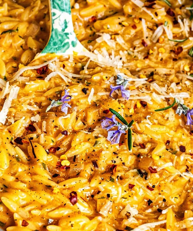 Creamy Orzo with Rosemary Browned Butter | Punchfork
