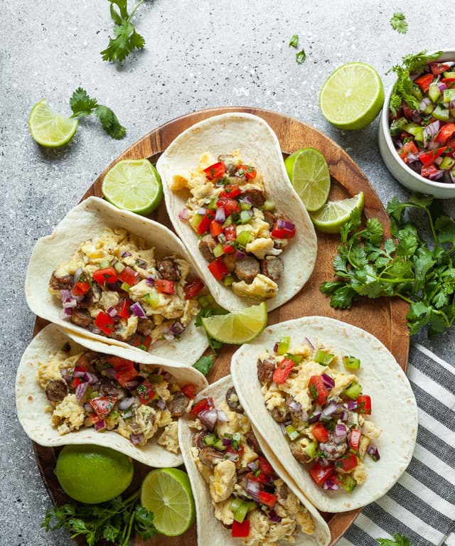 Chicken Sausage Breakfast Tacos Punchfork