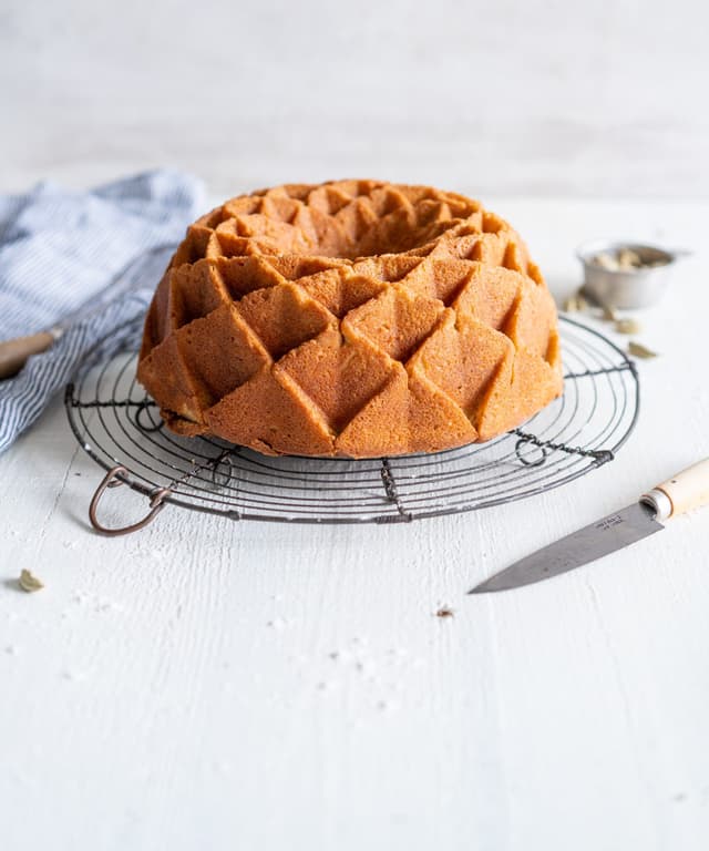 Cardamom Sour Cream Bundt Cake with Cardamom Syrup Glaze Punchfork